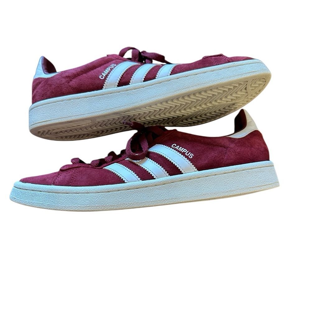 Adidas Campus Collegiate Sneakers Burgundy Red Size 9 - Picture 6 of 7